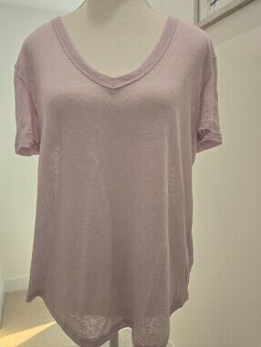 GAP Linen Blend Lilac/Pink V-Neck Short Sleeve Tee